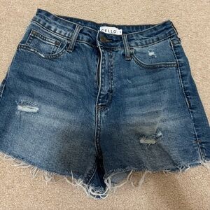 Cello Distressed Blue Jean Shorts